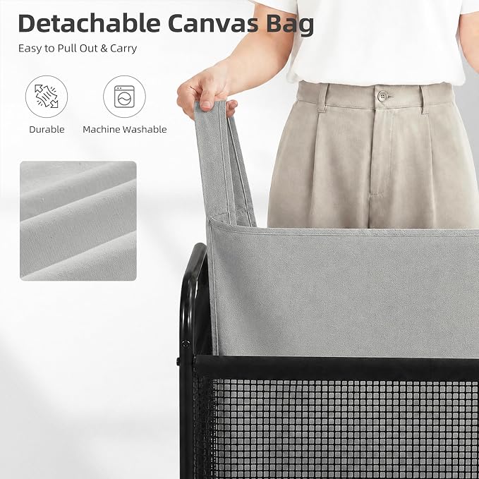 STORAGE MANIAC Rolling Laundry Hamper - Image 4