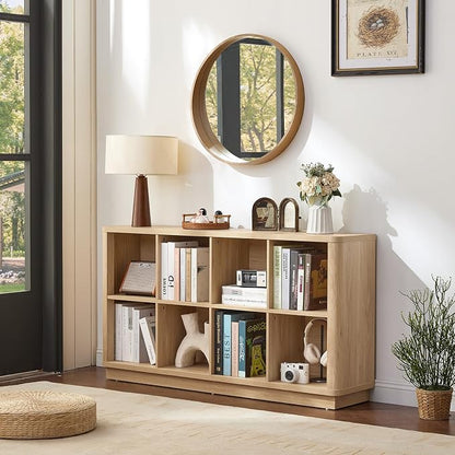 8 Cube Storage Book Shelf, Floor Standing Wooden Cubby Bookcase - Image 8