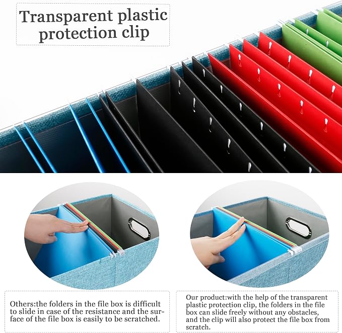 2 Pack File Storage Organizer Box, Filing Box, Portable File Box - Image 2