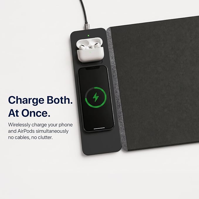 Wireless Charging Desk Mat, Detachable MagSafe & Qi Mouse Pad - Image 3