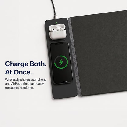 Wireless Charging Desk Mat, Detachable MagSafe & Qi Mouse Pad - Image 3
