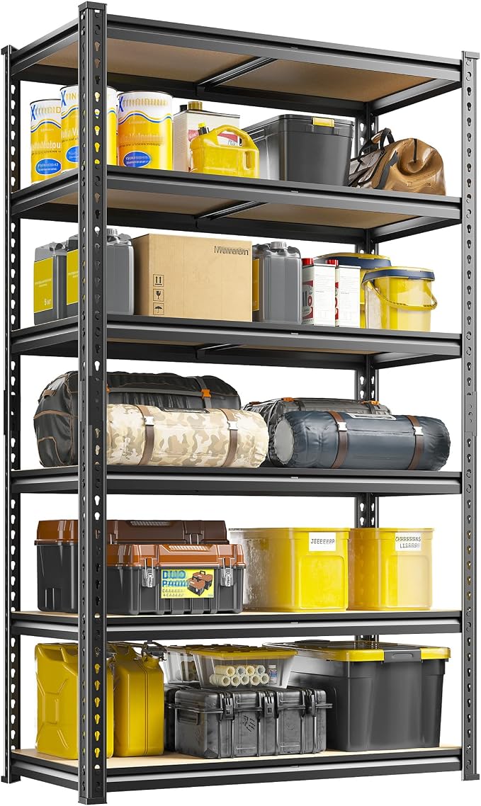 78" H Metal Shelving 6 Tier Garage Shelving Adjustable 2400LBS Storage Shelves - Image 8