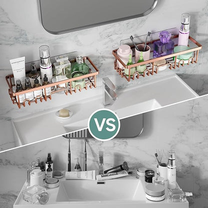 Veken Shower Caddy 6-Pack, No Drilling & Rustproof, Waterproof Adhesive Shelves - Image 5