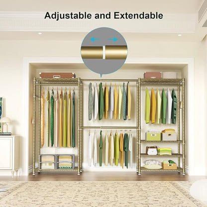 Ulif E1 Heavy Duty Closet Garment Rack, 6 Tiers Adjustable Metal Freestanding - Image 3