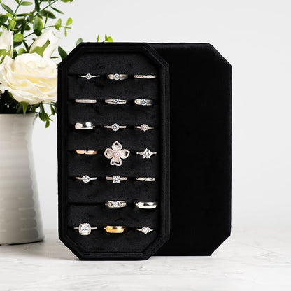 Velvet Ring Organizer Display Tray Jewelry Box Earring Holder Case - Image 5