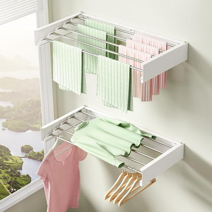 BOQORAD Clothes Drying Rack Wall Mounted 32“, Drying Rack Clothing Wall Mount - Image 2