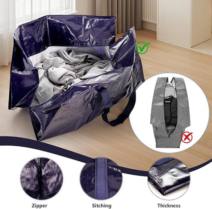 12 Pack Moving Bags with Full-Open Side Zipper, Extra Large 93L Heavy Duty - Image 6