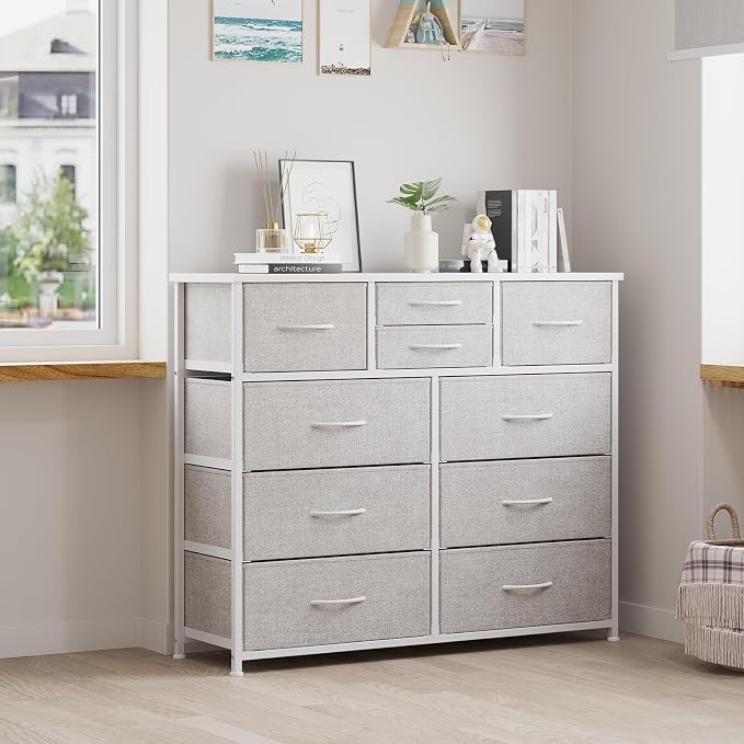 LUMTOK 10 Drawers Dresser with Fabric Bins - Image 8