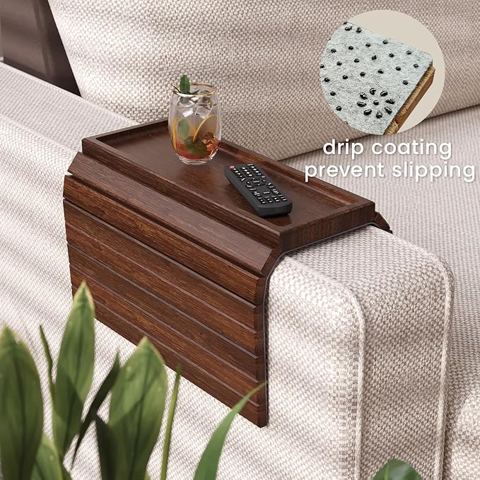 Sofa Arm Tray, Bamboo Folding Couch Arm Tray, Sofa Armrest Tray - Image 4