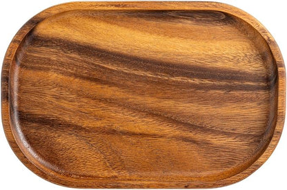 Acacia Oval Wooden Valet Tray for Men Women, Acacia Wood Serving Tray Key Dump by Velinjowy