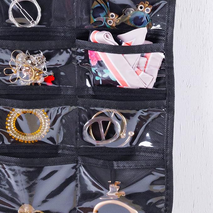 Cemueo Hanging Jewelry Organizer, Double Sided 80 Pocket Jewelry Chain Storage - Image 7