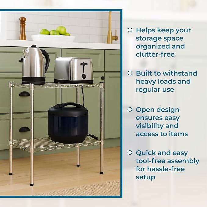 Honey-Can-Do 14x24x24 Shelving Unit CRM SHF-09374 Chrome, 500 lbs | 500 lb - Image 6