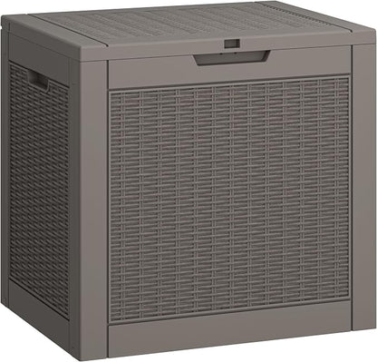31 Gallon Deck Box, Resin Outdoor Storage Box, Waterproof and UV Resistant Deck by LHBGO