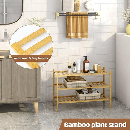 Bamboo Shoe Rack Stackable Shoe Shelf Storage Organizer - Image 5