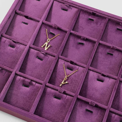 Velvet Necklace Display Tray, Stackable 24 Grid Insert Pendant Necklaces - Image 5
