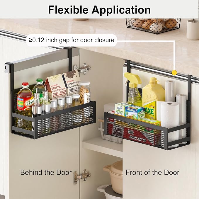 Hanging Bathroom Baskets Fine Mesh Wire Storage Basket Over Cabinet Door - Image 4
