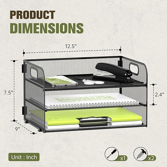 DALTACK 3 Tier Paper Organizer - Image 3
