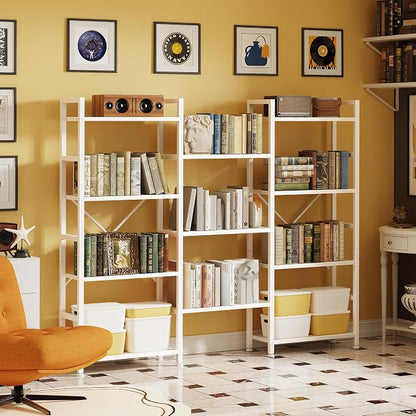 SUPERJARE Triple Bookshelf, Bookcase - Image 6
