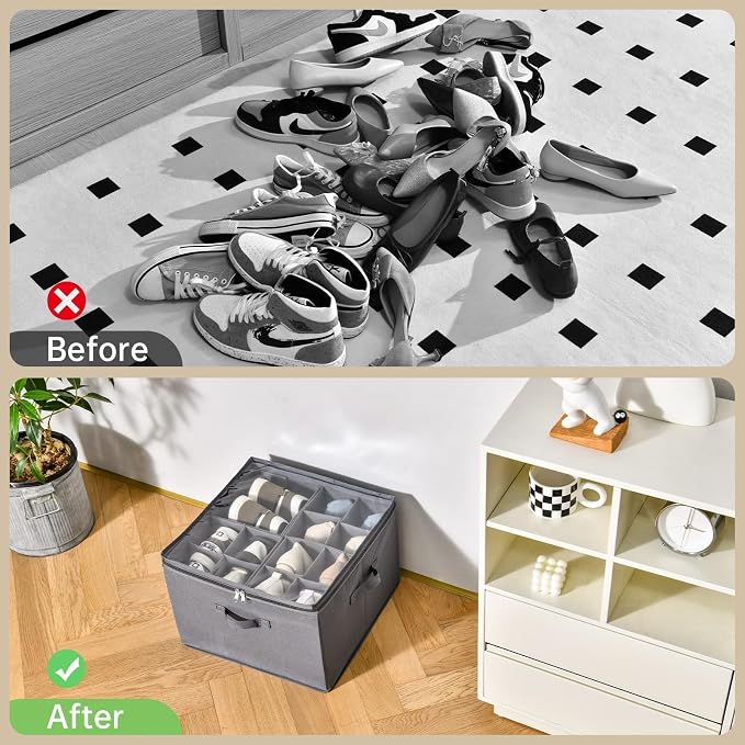 INSTY 2 Pack Shoe Organizer for Closet, Fits up to 32 Pairs, Adjustable - Image 4