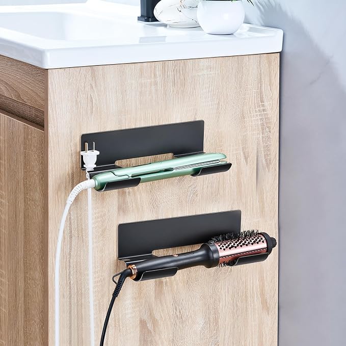 2 PCS Hair Straightener Holder Wall Mount Curling Iron Holder, Hair Dryer - Image 4