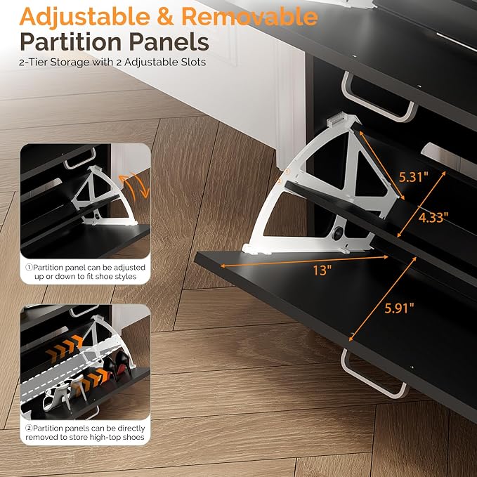 VINGLI Shoe Cabinet Storage for Entryway - Image 7