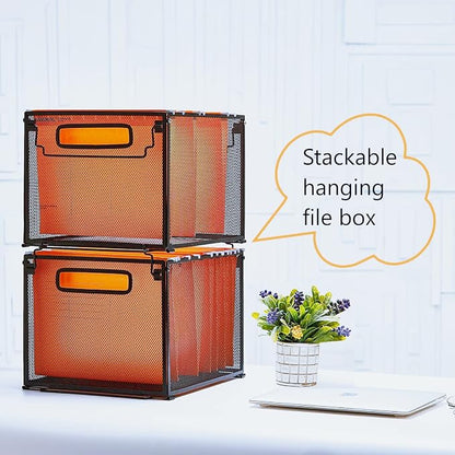 SETTFRFE 2 Pack File Organizer, Metal File Crates - Image 6