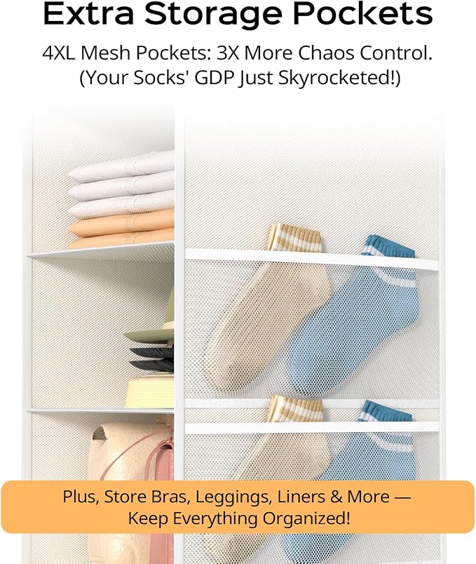 Extra Deep Hanging Closet Organizers and Storage, 5-Tier Closet Hanging - Image 6