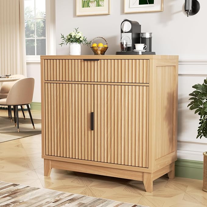 Vabches Fluted Sideboard Buffet Cabinet by Vabches