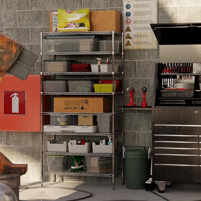 21" Deep x 42" Wide x 86" Height Wire Shelving Kit | 8-Tier | NSF Commercial - Image 7