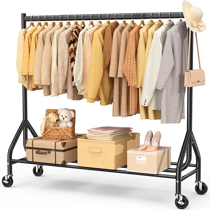 EAGMAK Heavy Duty Clothes Rack Load 420 LBS, Rolling Garment Rack by Eagmak