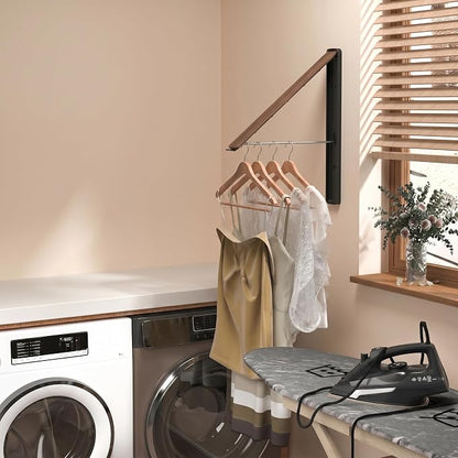 Dr.DJ Clothes Drying Rack with Rod, Wall-Mounted Retractable & Foldable Clothes - Image 5