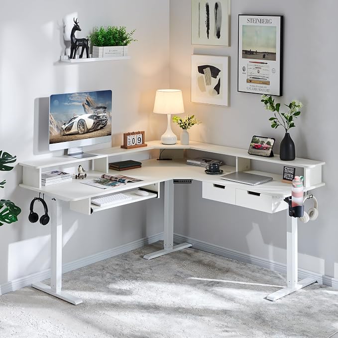RedLemon 60 Inches L Shaped Electric Standing Desk, Height Adjustable Corner - Image 7