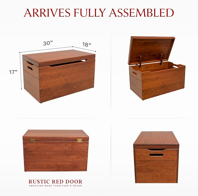 Amish Made Wooden Storage Chest Trunk Box - Image 3