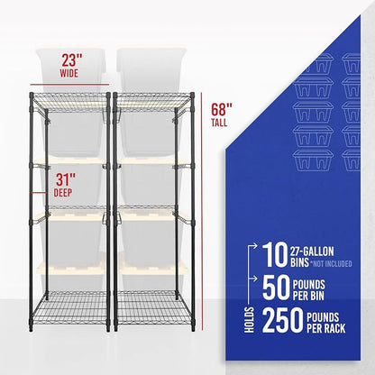 SafeRacks 2 Pack 5-Tier Steel Tote Rack - Image 4