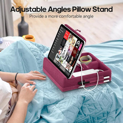 KDD Tablet Pillow Stand with Storage, Foldable iPad Holder - Image 3