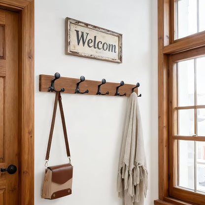 SKOLOO 30-Inch Wood Coat Rack Wall Mount - Image 2