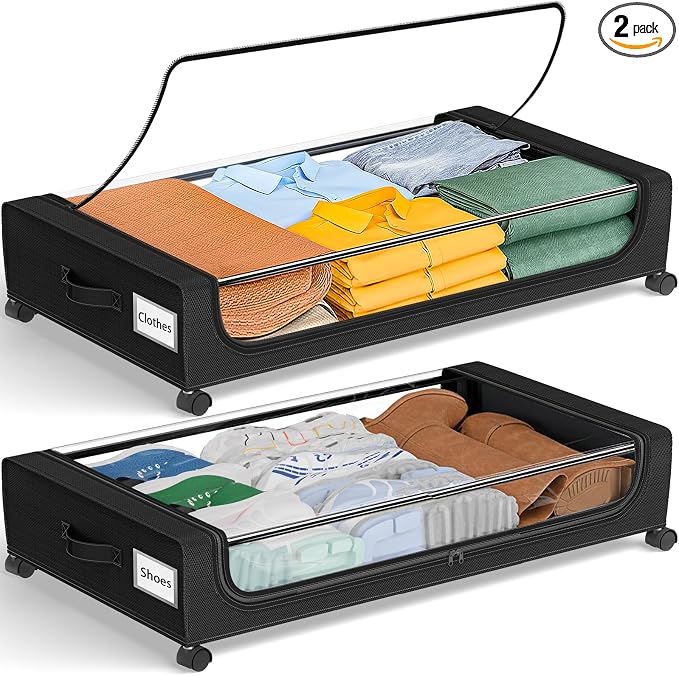 GoMaihe Under Bed Storage with Wheels: 48L Underbed Storage Containers with by GoMaihe