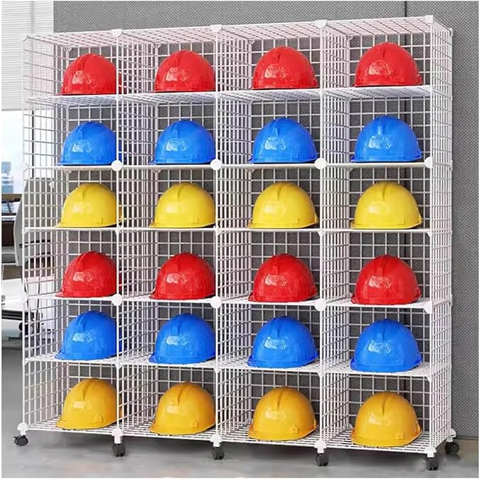 Stackable Safety Helmet Storage Boxes, Large Adjustable Hard Hat Placement by Unknown