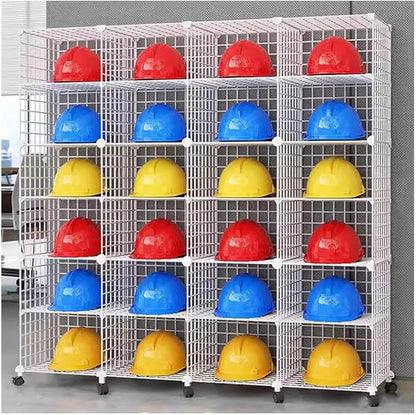 Stackable Safety Helmet Storage Boxes, Large Adjustable Hard Hat Placement by Unknown
