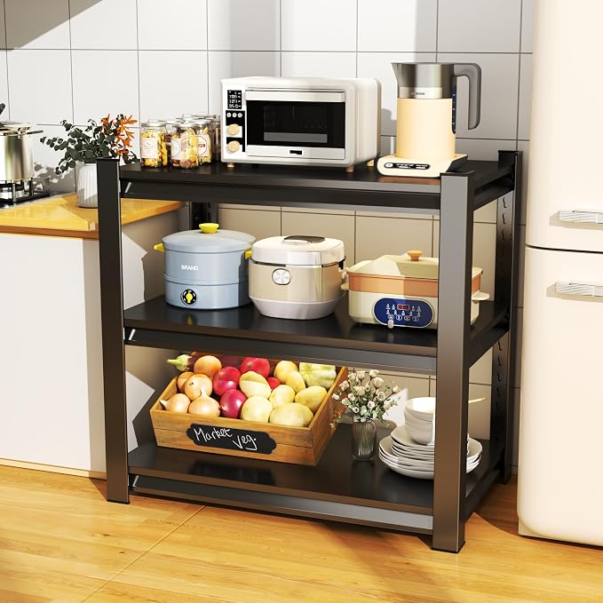 Kitchen Storage Rack，3 Tier Shelving Unit，Metal Adjustable Shelf，1050LBS Steel - Image 2