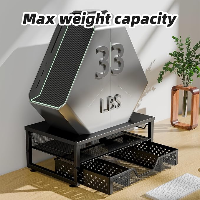 Simple Trending Desk Organizer and Accessories, 2-Tier Computer Monitor Stand - Image 3