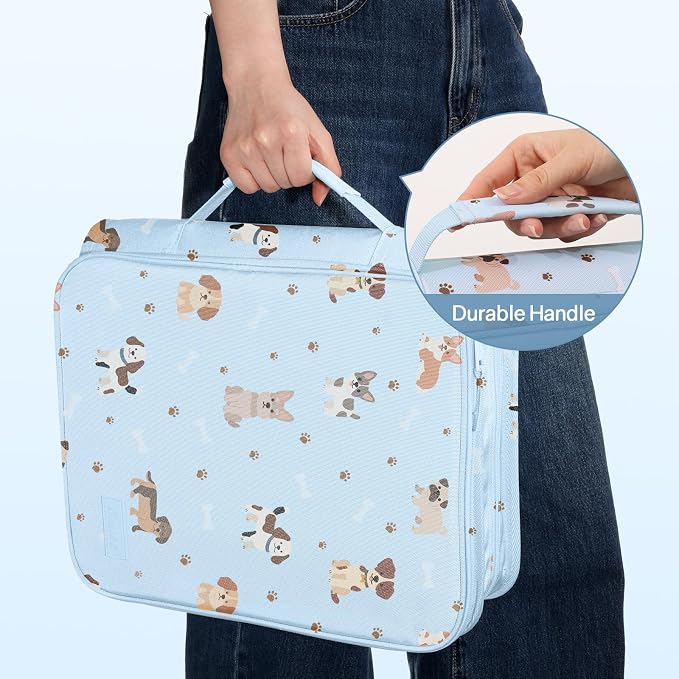 SUNEE Zippered Binder Bag with Handle, 2-Inch 3-Ring O-Ring, 500-Sheet Capacity - Image 7