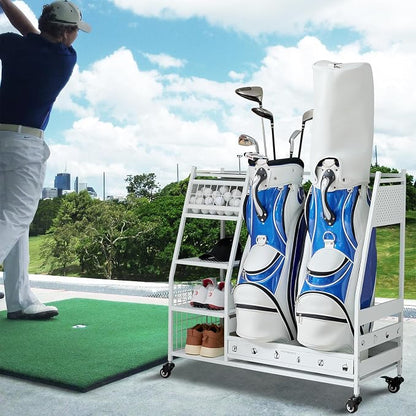 Lauren&Harold Golf Bag Organizer Garage Storage, Golf Storage Rack Stand Fits 2 - Image 2