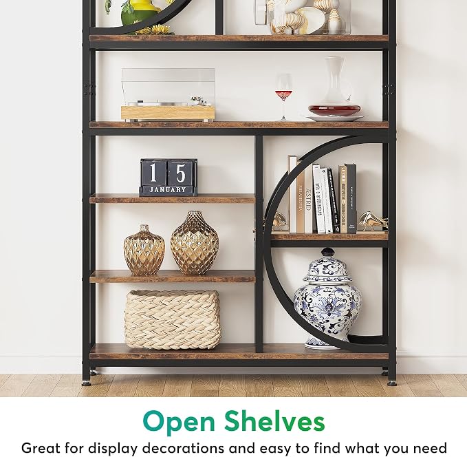Tribesigns Bookshelf, Industrial 8-Tier Etagere Bookcases, 77-Inch Tall Book - Image 6