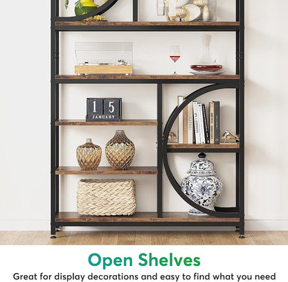 Tribesigns Bookshelf, Industrial 8-Tier Etagere Bookcases, 77-Inch Tall Book - Image 6
