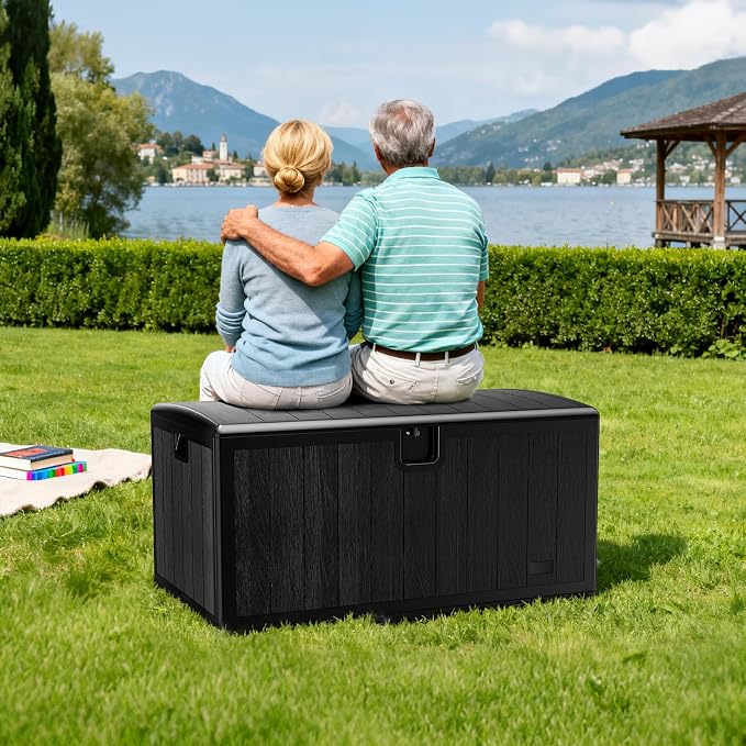 JEKO&JEKO 130 Gallon Outdoor Storage Box, Large Plastic Deck Box - Image 7