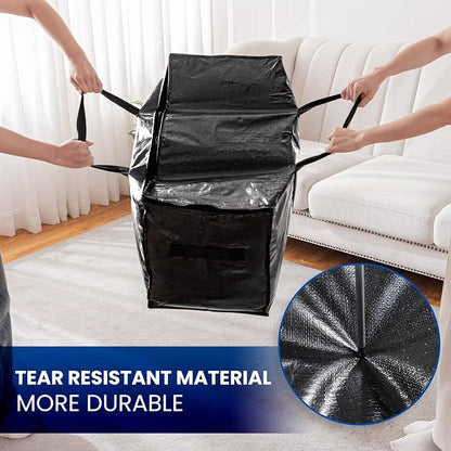 TAILI Extra Large Moving Bags, 10 Pack Black Heavy Duty Totes - Image 5