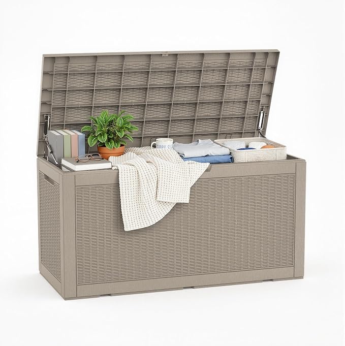 ROJIK 110 Gallon Deck Boxes Outdoor Waterproof, Weatherproof Outdoor Storage by ROJIK