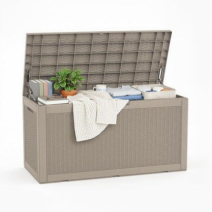 ROJIK 110 Gallon Deck Boxes Outdoor Waterproof, Weatherproof Outdoor Storage by ROJIK