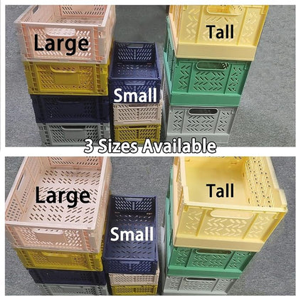 Domiella 2-Pack Crates for Storage, Storage Crates Plastic Stackable, Foldable - Image 3